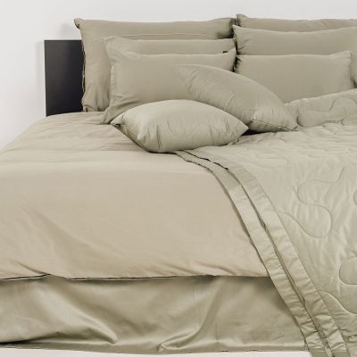 Posteljnina Basic – sivo-zelena